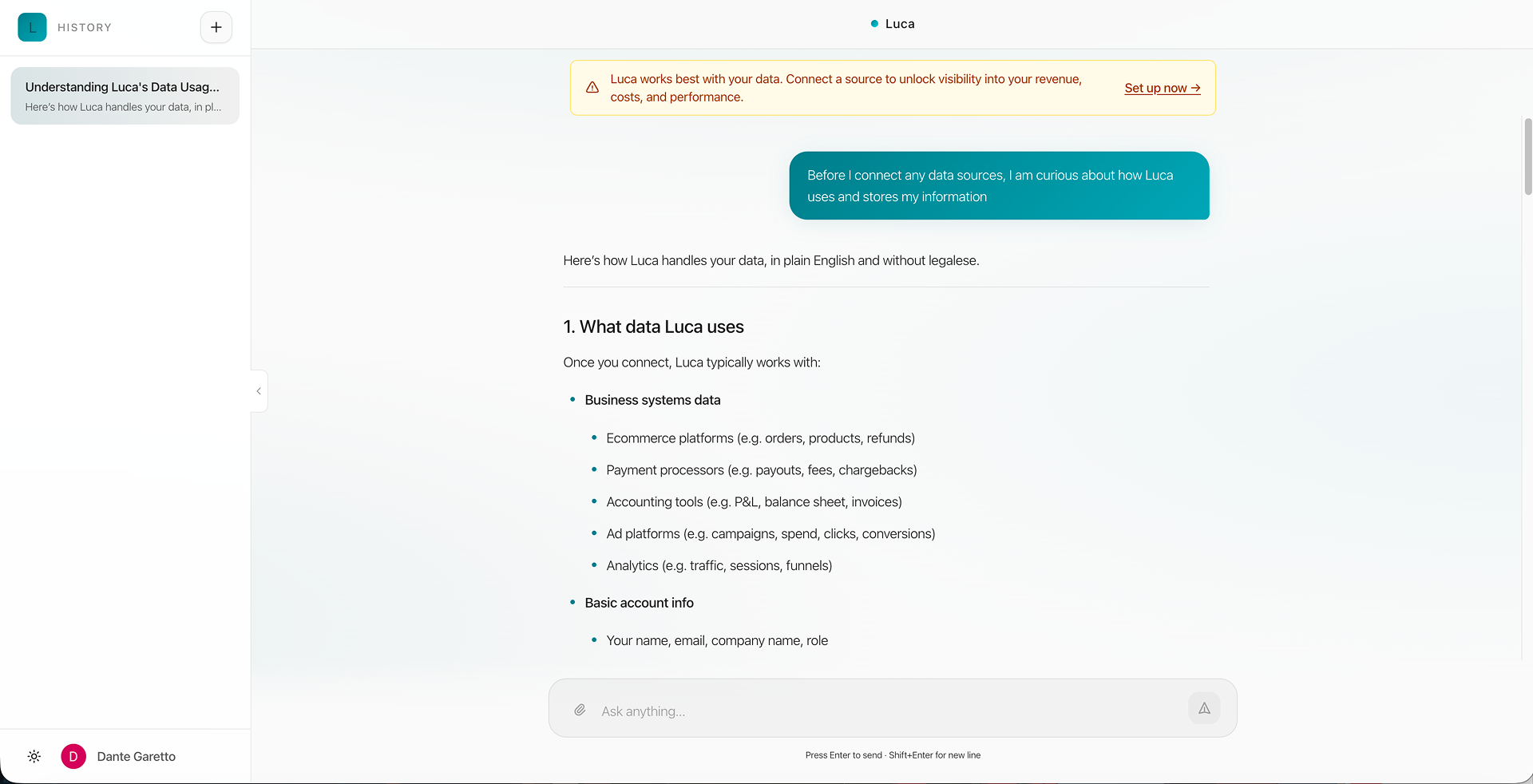 The top of a long answer: the question bubble, an opening line and section one, all double-spaced body text with no visuals.